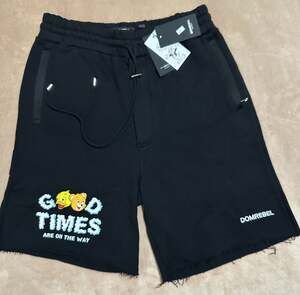 NWT - DOMREBEL Good Times Sweat Shorts Black Size XXL